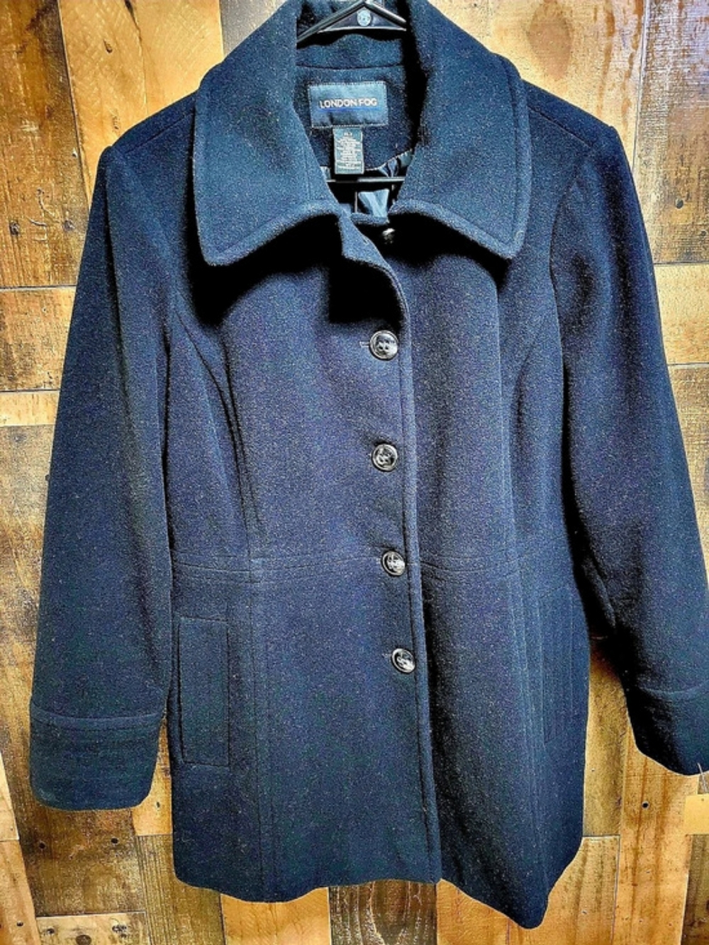 London Fog Women's Pea Coat Black Size Large